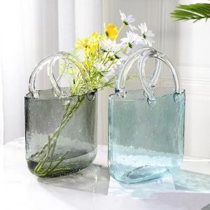 Hand-Blown Bag Glass Vase